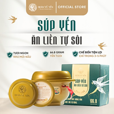 Súp Tổ Yến Ăn Liền Tự Sôi - 66.8g Yến Tươi - Công Nghệ Sấy Thăng Hoa - Dinh Dưỡng Tiện Lợi - Tăng Cường Sức Khỏe - Chống Lão Hóa - Tăng Cường Trí Nhớ - Chính Hãng Hoàn Vũ Yến - Cosmo Bird