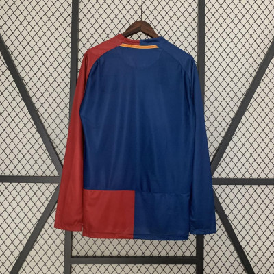 Áo Bóng Đá Retro Barcelona 2008 Dài Tay - Sân Nhà bản cao cấp vải Cotton Polyester