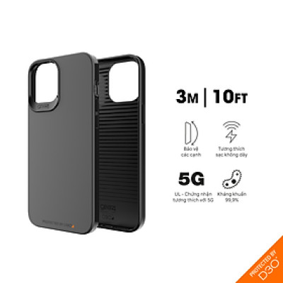 Ốp lưng chống sốc Gear4 D3O Holborn Slim 5G iPhone - Công nghệ chống sốc độc quyền D3O, kháng khuẩn, tương thích tốt với sóng 5G - Hàng chính hãng