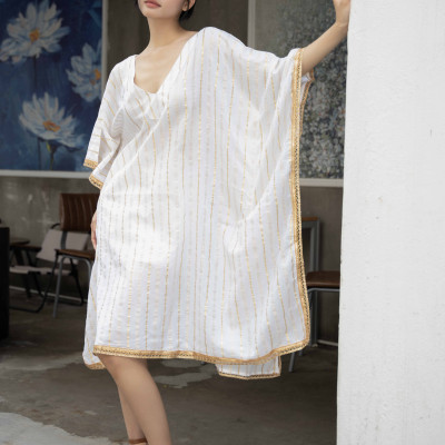 Đầm Trắng Cánh Dơi Cotton Isla Bonita