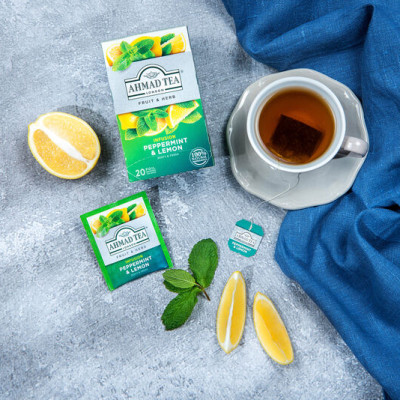 TRÀ AHMAD ANH QUỐC - BẠC HÀ CAY & CHANH (40g) - Peppermint & Lemon - Hỗ trợ tiêu hóa, giảm cơn ho và cảm cúm rất tốt