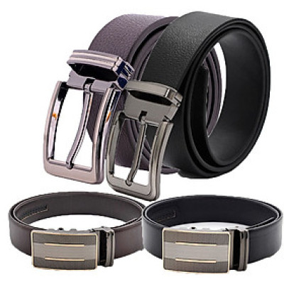 HJ4142-43-44-45 - Dây nịt nam Huy Hoàng da bò bản lớn 1,4m màu đen, nâu