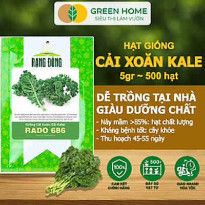 Hạt Giống Cải Xoăn Kale Greenhome, Gói 5g, Dễ Trồng Quanh Năm, Nảy Mầm Cao, Thu Hoạch Nhanh, Năng Suất Cao R16