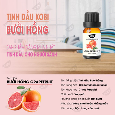 Combo Tinh Dầu Bạc Hà Kobi (30ml) + Tinh Dầu Bưởi Hồng Kobi (30ml) Nguyên Chất Giúp Đuổi Muỗi, Xông Phòng, Chăm Sóc Tóc Hiệu Quả