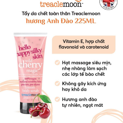 [ TẶNG TÚI ĐỰNG MỸ PHẨM ] Tẩy da chết toàn thân chiết xuất anh đào Treaclemoon 225ml