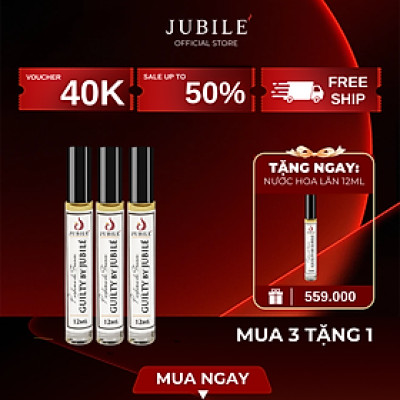 Combo 3 Chai Tinh Dầu Nước Hoa Pháp Jubilé 12ml Lăn, Nước Hoa Pháp cao cấp Thơm Lâu