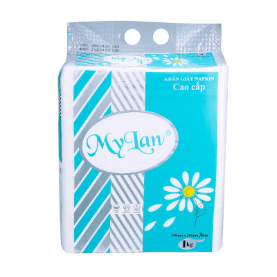 KHĂN GIẤY VUÔNG NAPKIN MYLAN CAO CẤP 24x24 SIÊU TIẾT KIỆM 1KG/GÓI