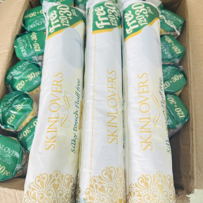 [ Mua 2 set tặng thêm 1 cây ] Set 3 Gói Bông Tẩy Trang Skinlovers 120+30 miếng ( 3x 150 miếng)