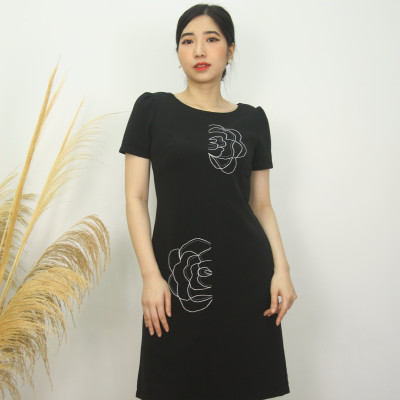 Đầm công sở TIFALU dáng suông thêu hoa bigsize