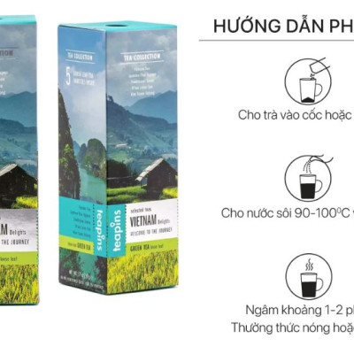 Trà xanh delights green Mr Viet với 5 vị truyền thống 10 gói/hộp x 5g