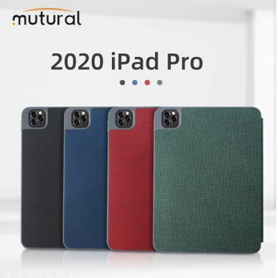 Bao da chính hãng Mutural cao cấp cho iPad Pro 12.9 2020 có khay đựng bút - Xanh đen