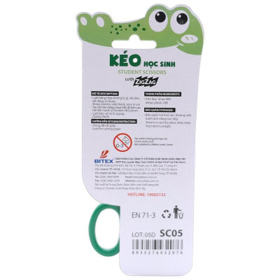 Kéo Học Sinh Cá Sấu 140 mm - Smart Kids SC05