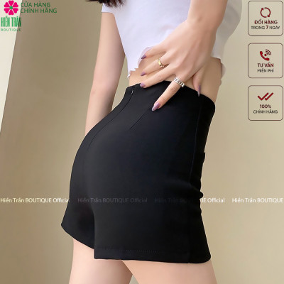 Quần short nữ Hiền Trần BOUTIQUE cạp cao chất vải cao cấp co giãn khóa sau phong cách trẻ trung năng động cá tính