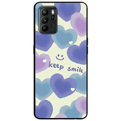 Ốp lưng cho Oppo Reno 2Z - 2F - Reno 6Z - Reno 7Z 5G - 8Z 5G - Reno 8T 4G - Reno 8T 5G - Keep Smile Tím Xanh - Hàng Chính Hãng