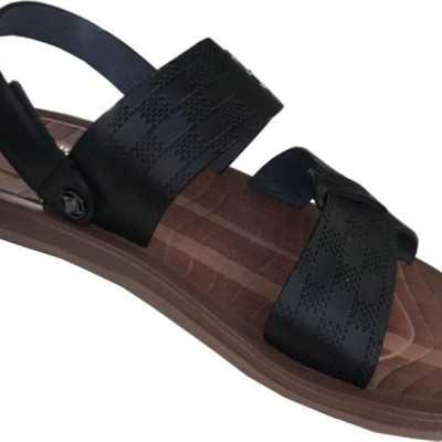 Dép sandal nam màu  đen da bò cao cấp Trường Hải SDN0123