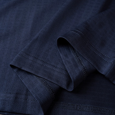 Áo phông cộc tay ô chấm màu navy ALGAPC074