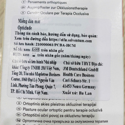 Combo 3 hộp băng dán mắt tập nhược thị 3M Nexcare cỡ bé 1537 cho trẻ dưới 4 tuổi, 50 miếng/hộp ( bao bì mới)
