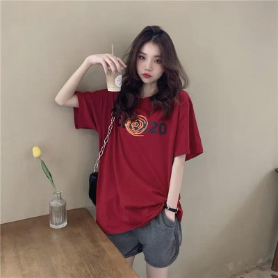 Áo phông Oversize dáng dài rộng cho nữ (Màu đỏ)