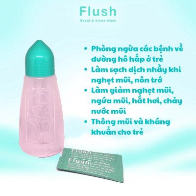 Combo 3 Hộp Muối Biển NewZealand Tinh Khiết FLUSH Rửa Mũi Cho Trẻ Hộp 30 Gói