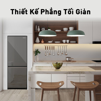 Tủ lạnh Panasonic Diệt Khuẩn 255L NR-BV281BGMV Thiết Kế Mặt Gương - Cấp Đông Mềm - Ngăn Đá Dưới - Siêu Tiết Kiệm Điện Năng - Hàng chính hãng