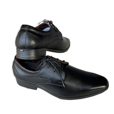 Giày nam buộc dây công sở da bò mũi nhọn màu đen Trường Hải đế cao su hai màu đen, nâu GT448Đ