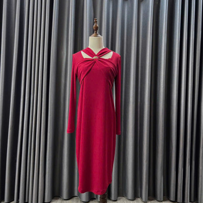 Váy Bầu Dự Tiệc Azuno V95 Chất Liệu Len Tăm Mềm Min- Hàng Thiết Kế phong cách hàn quốc hiện đại, trẻ trung gọn dáng cho mẹ bầu mùa đông mới