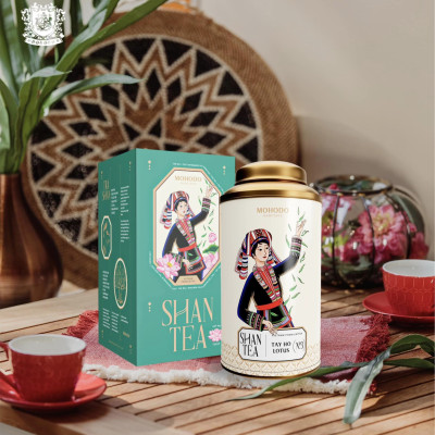 TRÀ SHAN ƯỚP SEN TÂY HỒ THƯỢNG HẠNG- 80G HỘP THIẾC-MOHODO