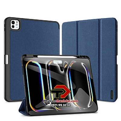 Bao da chống sốc cho iPad Pro M4 11 inch và 13 inch 2024 chính hãng Dux Ducis Domo có ngăn để bút - Hàng chính hãng
