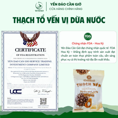 Yến Đào - Thạch Yến Vị Mật Dừa Nước, Bổ Sung Năng Lượng, Thanh Mát Mỗi Ngày