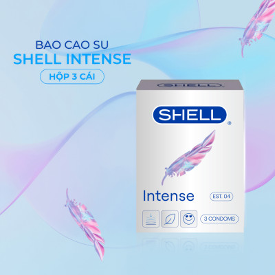 Bao cao su Shell Intense siêu mỏng 0.04mm - Hộp 3 cái | SHELL CHÍNH HÃNG