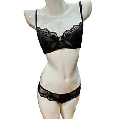 Bộ đồ lót ren lưới có gọng không mút họa tiết hoa gợi cảm