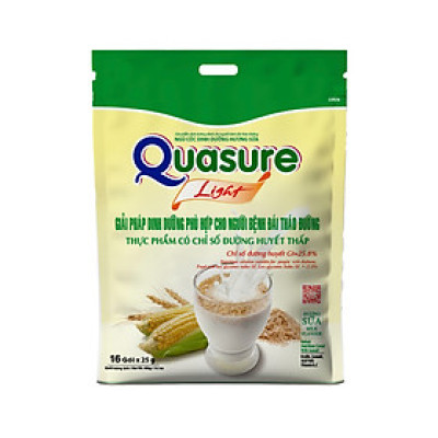 Combo 2 túi Bột ngũ cốc Quasure light túi 400 gram Bibica - Thực phẩm dành cho người ăn kiêng, người tiểu đường