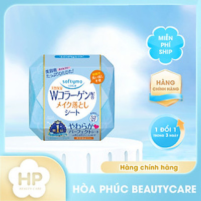 Khăn Giấy Tẩy Trang Ngừa Lão Hóa Bổ Sung Collagen Kosé Softymo Cleansing Sheet C (52 miếng)