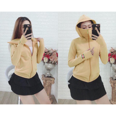 Áo khoác chống nắng nữ nỉ da cá thời trang -Xanh lá