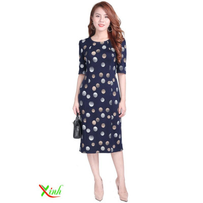 Đầm suông bi hiệu ứng ThoiTrangXinh DL657