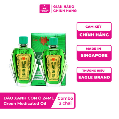 [Chính Hãng Singapore] Combo 2 Chai - Dầu Gió Xanh Con Ó Eagle Brand 24ml