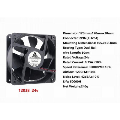 Gdstime 1 Pcs Two Balls 14V 11mmx11mmx38mm 1138B 1-Wire PC Machine Case Cooler DC Cooling Fan 11mm x 38mm 11cm 0.31A 14Volt