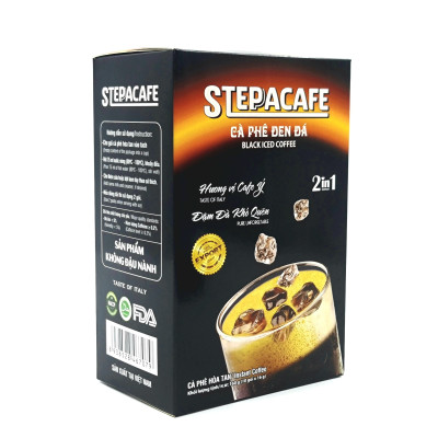 STEPPACAFE-Cà phê đen đá truyền thống (Hộp 10 gói x 16g)