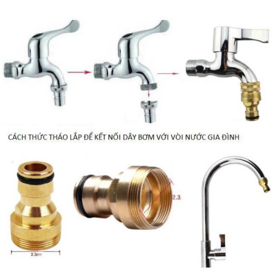 Bộ dây và vòi xịt tăng áp lực nươc 300%  701576  (cút đồng - dây xám)