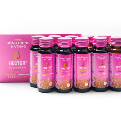 Nước Đông Trùng Hạ Thảo Hector Collagen (Hộp 10 Chai) - Hàng chính hãng