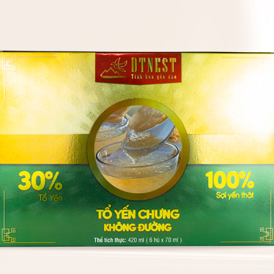 Yến Chưng Không Đường DTNEST - Hộp quà 6 hũ - Bồi Bổ Sức Khỏe