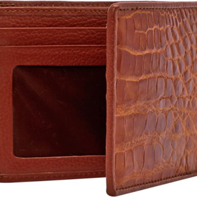 Ví Nam Da Cá Sấu Gù Đầu Huy Hoàng HT2215 (12.5 x 10 cm) - Vàng