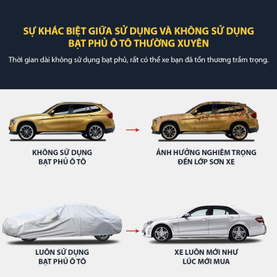 Bạt Phủ Xe Ô Tô VIOS Vải Dù Oxford Siêu Bền Bạt Trùm Xe Hơi Chống Nắng Mưa Bảo Vệ Xe 