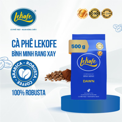 Cà phê rang xay Bình Minh Lekofe 100% Robusta Đắng đậm chát nhẹ Túi 500gram