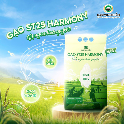Gạo ST25 Harmony Vinh Hiển 5KG - Dẻo mềm, thơm ngon, cao cấp - Vị ngon hòa quyện