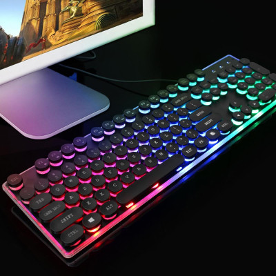 Bàn phím màng ZERODATE KB202 có dây,có đèn nền để chơi game 104 phím với Hiệu ứng ánh sáng có thể tùy chỉnh ABS 