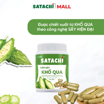 Viên Bột Khổ Qua Nguyên Chất SATACHI – 100% Từ Mướp Đắng – Dạng Viên Tiện Lợi – Hộp 180 viên