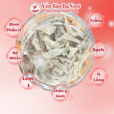 Chân Tổ Yến Sào Thô Ít Lông Trắng Sạch loại 1 TẶNG đủ Combo chưng- Yến Sào BaNest