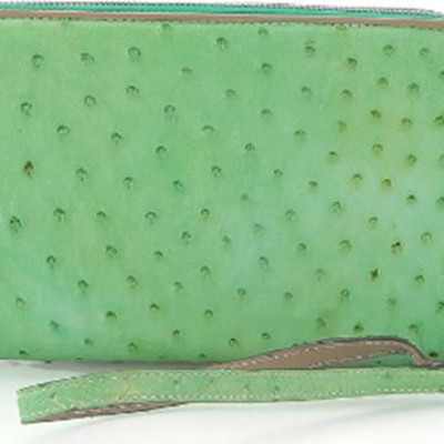 Ví Da Đà Điểu Nhiều Ngăn Huy Hoàng HT3427 (11 x 22 cm) - Xanh Lá