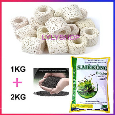 Sứ Lọc Bể Cá túi 1KG + Phân nền SMEKONG 2KG trồng cây thủy sinh hồ cá